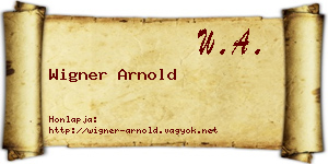Wigner Arnold névjegykártya