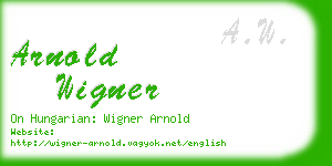 arnold wigner business card